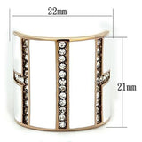TK1444 - IP Rose Gold(Ion Plating) Stainless Steel Ring with Top Grade Crystal  in Clear - Alamode