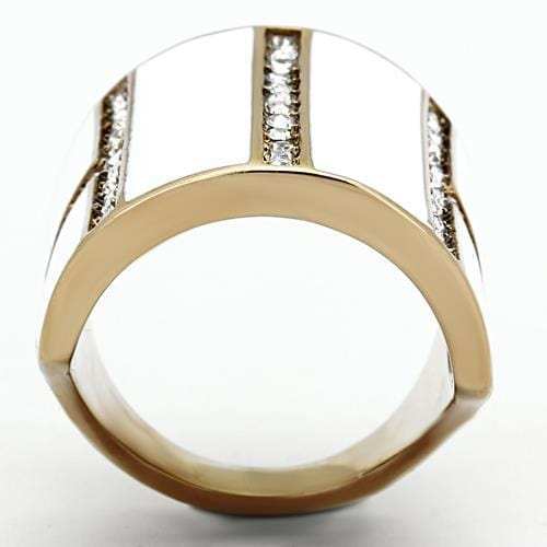TK1444 - IP Rose Gold(Ion Plating) Stainless Steel Ring with Top Grade Crystal in Clear - Alamode - Flyclothing LLC