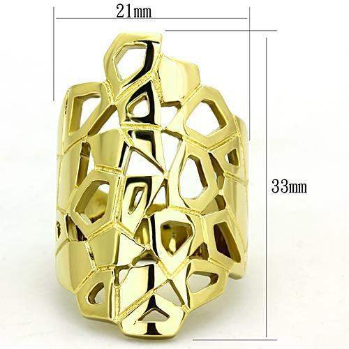 TK1446 - IP Gold(Ion Plating) Stainless Steel Ring with No Stone - Alamode - Flyclothing LLC