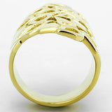 TK1446 - IP Gold(Ion Plating) Stainless Steel Ring with No Stone - Alamode