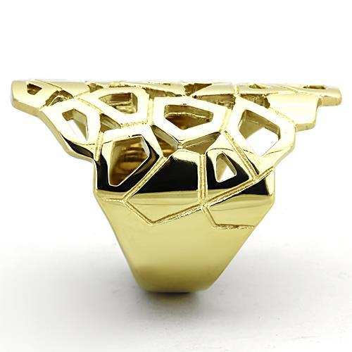 TK1446 - IP Gold(Ion Plating) Stainless Steel Ring with No Stone - Alamode - Flyclothing LLC