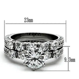 TK1450 - High polished (no plating) Stainless Steel Ring with AAA Grade CZ  in Clear - Alamode