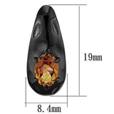 TK1452 - IP Black(Ion Plating) Stainless Steel Earrings with Semi-Precious Citrine in Topaz Multicolor - Alamode
