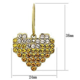 TK1455 - IP Gold(Ion Plating) Stainless Steel Earrings with Top Grade Crystal  in Multi Color - Alamode
