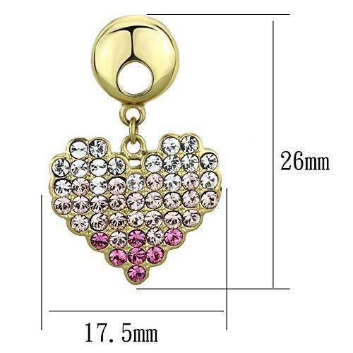 TK1456 - IP Gold(Ion Plating) Stainless Steel Earrings with Top Grade Crystal in Multi Color - Alamode - Flyclothing LLC