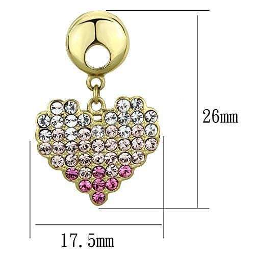 TK1456 - IP Gold(Ion Plating) Stainless Steel Earrings with Top Grade Crystal in Multi Color - Alamode - Flyclothing LLC