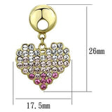 TK1456 - IP Gold(Ion Plating) Stainless Steel Earrings with Top Grade Crystal  in Multi Color - Alamode