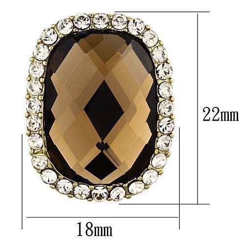 TK1457 - IP Gold(Ion Plating) Stainless Steel Earrings with Synthetic Synthetic Glass in Smoked Quartz - Alamode - Flyclothing LLC