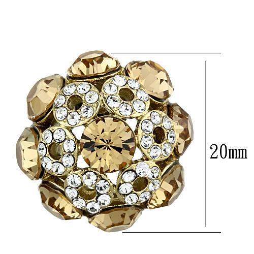 TK1458 - IP Gold(Ion Plating) Stainless Steel Earrings with Top Grade Crystal in Citrine Yellow - Alamode - Flyclothing LLC