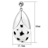 TK1462 - High polished (no plating) Stainless Steel Earrings with Top Grade Crystal in Clear - Alamode - Flyclothing LLC
