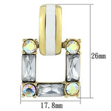 TK1465 - IP Gold(Ion Plating) Stainless Steel Earrings with Top Grade Crystal  in Clear - Alamode