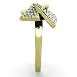 TK1485 - IP Gold(Ion Plating) Stainless Steel Ring with Top Grade Crystal in Clear - Alamode - Flyclothing LLC