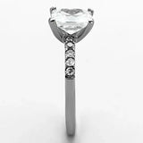TK1486 - High polished (no plating) Stainless Steel Ring with AAA Grade CZ in Clear - Alamode - Flyclothing LLC