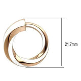 TK1488 - IP Rose Gold(Ion Plating) Stainless Steel Earrings with Epoxy in White - Alamode - Flyclothing LLC