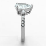 TK1493 - High polished (no plating) Stainless Steel Ring with AAA Grade CZ in Clear - Alamode - Flyclothing LLC
