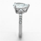 TK1493 - High polished (no plating) Stainless Steel Ring with AAA Grade CZ  in Clear - Alamode