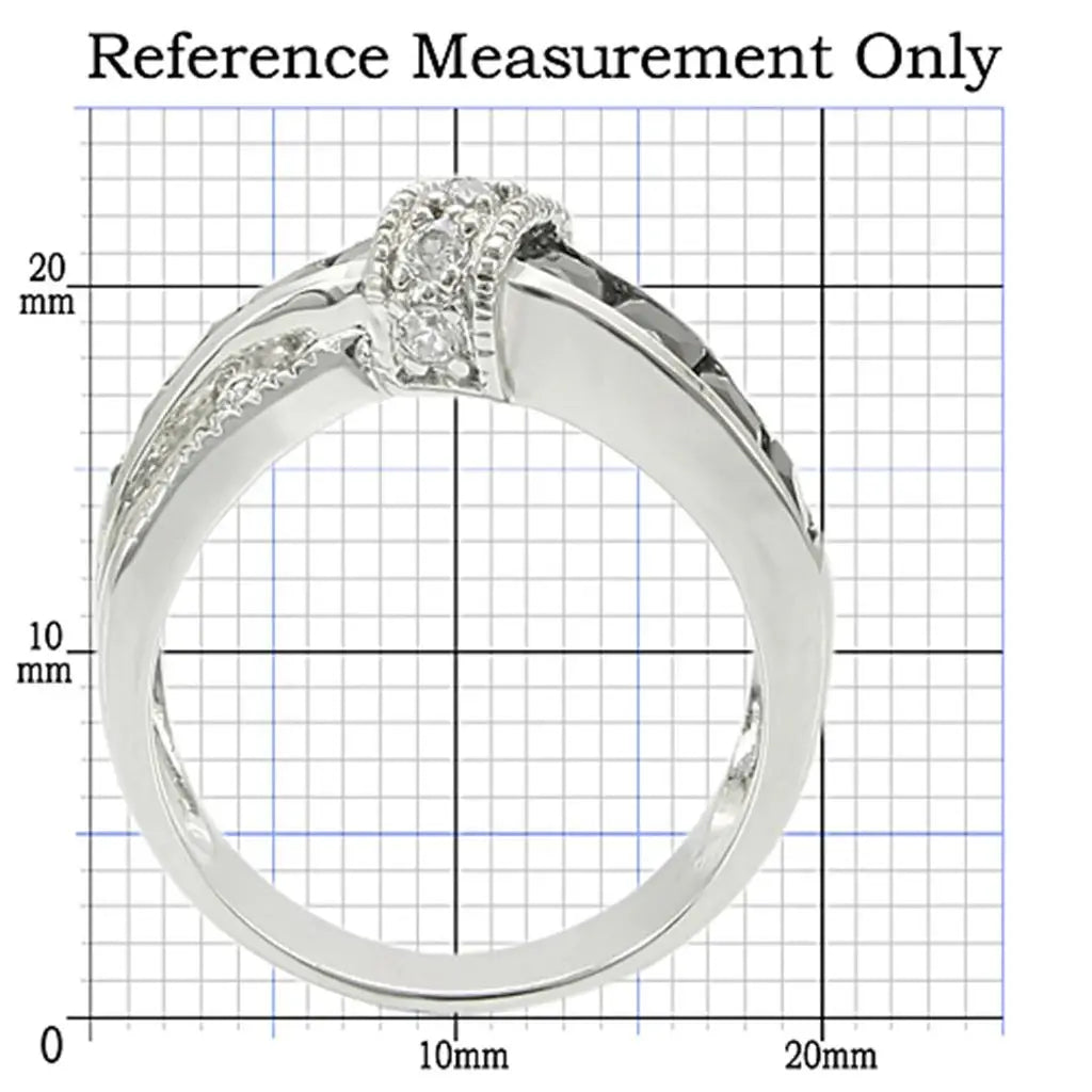 TK1494 - High polished (no plating) Stainless Steel Ring with AAA Grade CZ in Jet - Alamode - Flyclothing LLC
