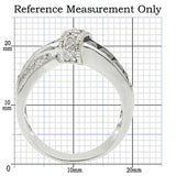 TK1494 - High polished (no plating) Stainless Steel Ring with AAA Grade CZ  in Jet - Alamode