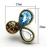 TK1496 - IP Gold(Ion Plating) Stainless Steel Ring with Top Grade Crystal  in Multi Color - Alamode