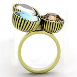 TK1496 - IP Gold(Ion Plating) Stainless Steel Ring with Top Grade Crystal in Multi Color - Alamode - Flyclothing LLC