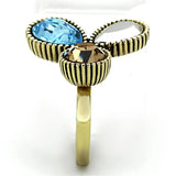 TK1496 - IP Gold(Ion Plating) Stainless Steel Ring with Top Grade Crystal in Multi Color - Alamode - Flyclothing LLC