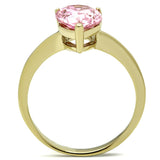 TK1508 - IP Gold(Ion Plating) Stainless Steel Ring with AAA Grade CZ  in Rose - Alamode