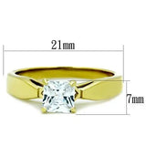 TK1511 - IP Gold(Ion Plating) Stainless Steel Ring with AAA Grade CZ in Clear - Alamode - Flyclothing LLC