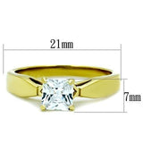 TK1511 - IP Gold(Ion Plating) Stainless Steel Ring with AAA Grade CZ  in Clear - Alamode
