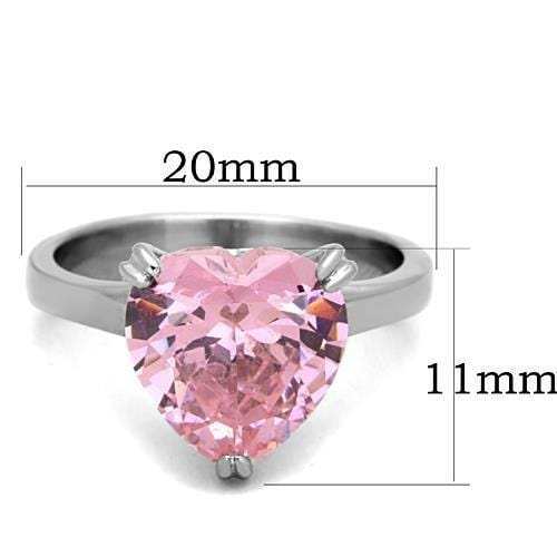 TK1513 - High polished (no plating) Stainless Steel Ring with AAA Grade CZ in Rose - Alamode - Flyclothing LLC