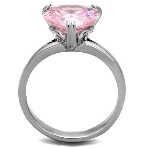 TK1513 - High polished (no plating) Stainless Steel Ring with AAA Grade CZ in Rose - Alamode - Flyclothing LLC