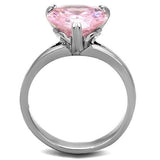 TK1513 - High polished (no plating) Stainless Steel Ring with AAA Grade CZ  in Rose - Alamode