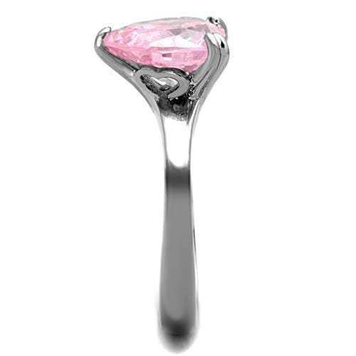 TK1513 - High polished (no plating) Stainless Steel Ring with AAA Grade CZ in Rose - Alamode - Flyclothing LLC