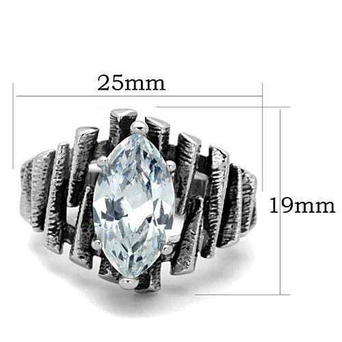 TK1516 - High polished (no plating) Stainless Steel Ring with AAA Grade CZ in Clear - Alamode - Flyclothing LLC