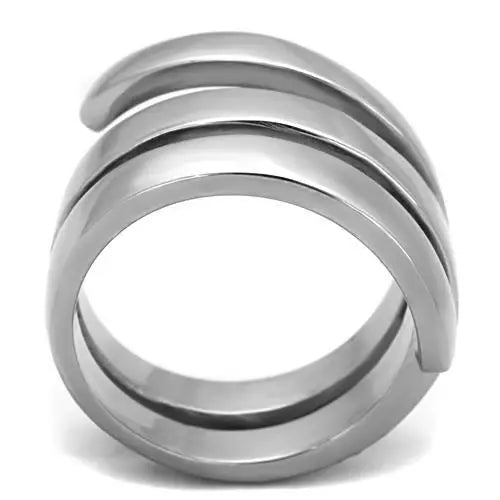 TK1519 - High polished (no plating) Stainless Steel Ring with No Stone - Alamode - Flyclothing LLC