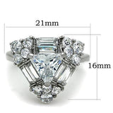 TK1527 - High polished (no plating) Stainless Steel Ring with AAA Grade CZ  in Clear - Alamode