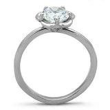 TK1540 - High polished (no plating) Stainless Steel Ring with AAA Grade CZ in Clear - Alamode - Flyclothing LLC