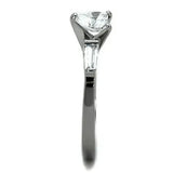 TK1541 - High polished (no plating) Stainless Steel Ring with AAA Grade CZ in Clear - Alamode - Flyclothing LLC