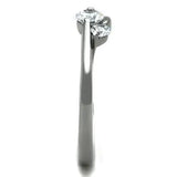 TK1544 - High polished (no plating) Stainless Steel Ring with AAA Grade CZ in Clear - Alamode - Flyclothing LLC
