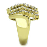 TK1554 - IP Gold(Ion Plating) Stainless Steel Ring with AAA Grade CZ  in Clear - Alamode
