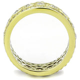 TK1558 - IP Gold(Ion Plating) Stainless Steel Ring with AAA Grade CZ in Clear - Alamode - Flyclothing LLC