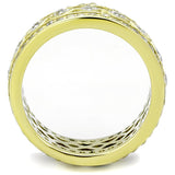 TK1558 - IP Gold(Ion Plating) Stainless Steel Ring with AAA Grade CZ  in Clear - Alamode