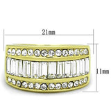 TK1561 - IP Gold(Ion Plating) Stainless Steel Ring with Top Grade Crystal  in Clear - Alamode