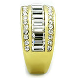TK1561 - IP Gold(Ion Plating) Stainless Steel Ring with Top Grade Crystal  in Clear - Alamode