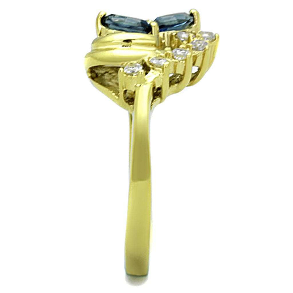 TK1571 - IP Gold(Ion Plating) Stainless Steel Ring with Top Grade Crystal in Montana - Alamode - Flyclothing LLC