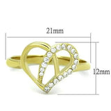 TK1586 - IP Gold(Ion Plating) Stainless Steel Ring with AAA Grade CZ in Clear - Alamode - Flyclothing LLC