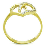 TK1586 - IP Gold(Ion Plating) Stainless Steel Ring with AAA Grade CZ in Clear - Alamode - Flyclothing LLC