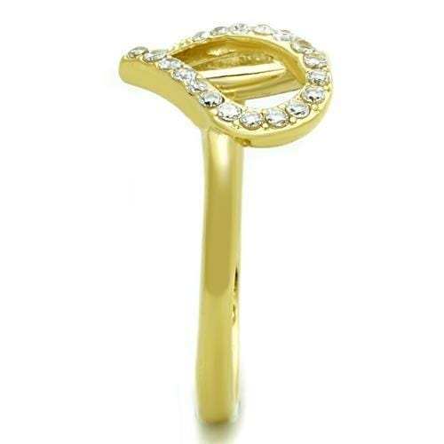 TK1586 - IP Gold(Ion Plating) Stainless Steel Ring with AAA Grade CZ in Clear - Alamode - Flyclothing LLC