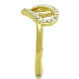 TK1586 - IP Gold(Ion Plating) Stainless Steel Ring with AAA Grade CZ  in Clear - Alamode