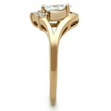 TK1590 - IP Rose Gold(Ion Plating) Stainless Steel Ring with AAA Grade CZ  in Clear - Alamode