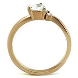 TK1591 - IP Rose Gold(Ion Plating) Stainless Steel Ring with AAA Grade CZ in Clear - Alamode - Flyclothing LLC